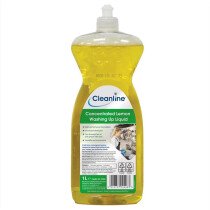Cleanline CL1026 Lemon Washing Up Liquid Concentrated 1ltr