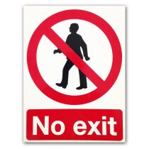 CLMI168  'No Exit' 400x300mm Rigid Plastic Safety Sign