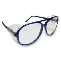 JSP ILES 'Rapier' Safety Spectacles Metallic Blue Frame Clear Lens Glasses