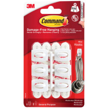 Command 17006 White Mini Hooks (Pack of 6) COM17006