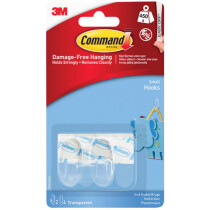 Command 17082CLR Small Clear Hooks with Clear Strips (Pack of 2) COM17082CLR