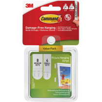 Command 17203 Picture Hanging Strips Set Small and Medium (Pack of 12) COM17203