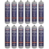 Sealey CO2/100/12 Gas Cylinder Disposable Carbon Dioxide 390g - Box of 12