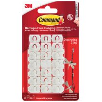 Command 17026 White Decorating Clips (Pack of 20) COM17026