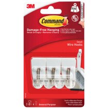 Command 17067 White Wire Hooks (Pack of 3) COM17067