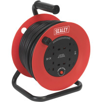 Sealey CR22525 Cable Reel 25mtr 4 x 230V 2.5mm&#xB2 Heavy-Duty Thermal Trip