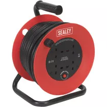 Sealey CR22525 Cable Reel 25mtr 4 x 230V 2.5mm&#xB2 Heavy-Duty Thermal Trip