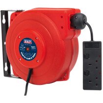 Sealey CRM10 Cable Reel System Retractable 10m 2 x 230V Socket