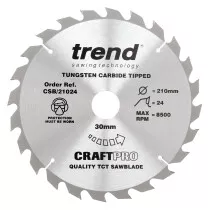 Trend CSB/21024 Craft saw blade 210mm x 24 teeth x 30mm