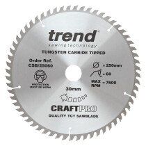 Trend CSB/25060 Craft saw blade 250mm x 60 teeth x 30mm