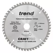 Trend CSB/AP16052 Craft saw blade aluminium and plastic 160 x 52 teeth x 20