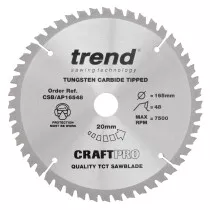 Trend CSB/AP16548 Craft saw blade aluminium and plastic 165 x 48 teeth x 20