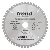 Trend CSB/AP16548 Craft saw blade aluminium and plastic 165 x 48 teeth x 20