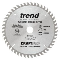 Trend CSB/PT16548 Craft saw blade panel trim 165mm x 48 teeth x 20mm