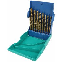 Heller 29382 19pc Titanium Nitride Coated Premium Steel Drill Bit Set