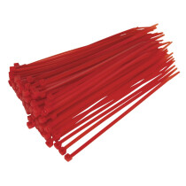 Sealey CT20048P100R Cable Ties 200 x 4.8mm Red Pack of 100