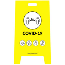 Portwest CV92 Covid A Frame Warning Sign Yellow