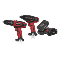 Sealey CP20VDDCOMBO 20V Cordless ø13mm Hammer Drill/1/4"Hex Drive Impact Driver Combo Kit