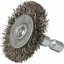 Makita D-766607 38mm Stainless Steel Crimped Wire Wheel with 1/4" Hex Shank