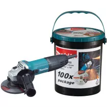 Makita 100 x 115mm Thin Cutting Discs PLUS GA4530R 115mm Angle Grinder Bundle