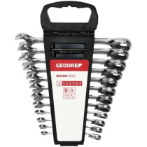 Gedore RED 3300873 Combination Reversible Ratchet Spanner Set 8-19mm 12 Piece
