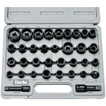 Clarke 1800340 CIS12/35 35 Piece 3/8" & 1/2" Impact Socket Set Metric/AF