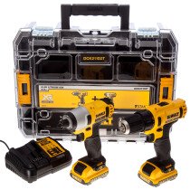 DeWalt DCK211D2T 10.8V Cordless Compact Drill Driver and Impact Driver Twin Pack with 2 x 2.0Ah Batteries in TSTACK Case