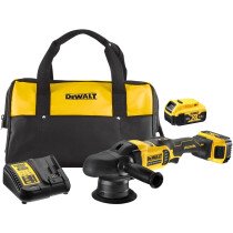 DeWalt DCM848P2-GB 18 Volt XR Brushless Dual Action Polisher 125mm With 2 x 5.0Ah Batteries & Bag