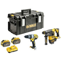 DeWalt DCK2033X2 Flexvolt 54V /18V Twinpack SDS+ & Combi Drills with 2 x 9.0Ah Batteries in DS300 Tough System Box