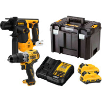 DeWalt DCK2102L2T-GB 12V XR Brushless Twin Kit: SDS + Combi (DCH072 + DCD706) With 2 x 3.0Ah Batteries in Deep TSTAK