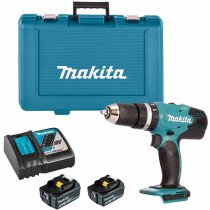 Makita DHP453T001 LXT 18v Combi Drill with 2x5.0Ah Batteries, Charger in Carry Case