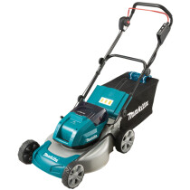 Makita DLM460PT4 Twin 18V Brushless LXT Lawnmower 46CM with 4x 5.0Ah Batteries and DC18RD Twin-Port Charger