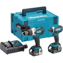 Makita DLX2145TJ 18V Twinkit: Combi Drill and Impact Driver with 2x 5.0Ah Batteries in MakPac Stacking Case