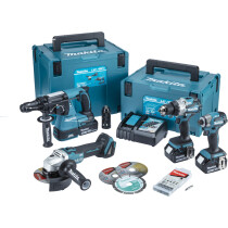 Makita DLX4195JX1 18v LXT 4 Piece Combo Kit with 3x 5.0Ah Batteries