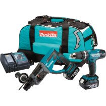 Makita DLX2025T 18V Twinkit SDS Hammer Drill + Combi Drill with 2x 5.0Ah Batteries in LXT Toolbag