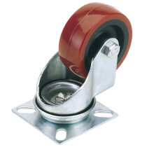Draper 65508 60550P 50mm Dia. Swivel Plate Fixing Polyurethane Wheel  S.W.L 50kg