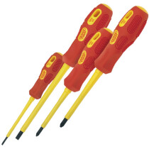 Draper 69233 960/4 Expert 4 Piece Fully Insulated VDE Slotted/Pozi Screwdriver Set