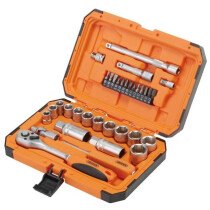 Draper 22110 Hi-Torq® 6 Point Socket Set, 1/4in And 3/8in (34 Piece) 