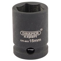 Draper 06875 409-MMC Expert 15mm 3/8" Square Drive Hi Torq 6 Point Impact Socket