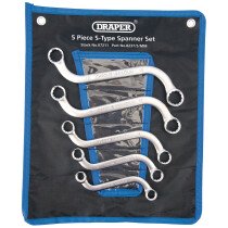Draper 07211 8237/5/MM 5 Piece S Type (Obstruction) Ring Spanner Set
