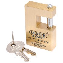 Draper 64200 8313/56 Expert 56mm Quality Close Shackle Solid Brass Padlock and 2 Keys