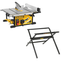 Dewalt DWE7492-LX 110V 250mm Portable Table Saw with DWE74912 Scissor Stand