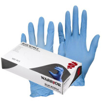 Warrior DWGL390 Powder Free Nitrile Gloves Blue (Box of 100) 