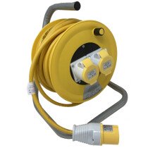 Lawson HIS ELF975 Heavy Duty 25Mtr x 2.5mm Core 110V Cable Reel with 2 x 16A Sockets