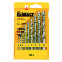 DeWalt DT5921 HSS-G DIN 338 Jobber Metal Drill Bit Set 10 Piece