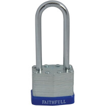Faithfull FAIPLLAM40LS Laminated Steel Padlock 40mm Long Shackle 3 Keys