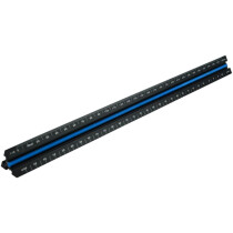 Faithfull 78L030 Prestige Tri-Scale Architect Rule Black Aluminium 300mm FAIRULETACNC