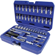 Faithfull 141046N1 Socket Set 46 Piece Metric 1/4in Drive FAISOC1446MN