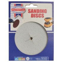 Faithfull FAIAD125A Paper Sanding Disc 125mm Assorted (Pack of 10) 