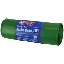 Faithfull FAIBAGGS10HD Heavy-Duty Strong Garden Sacks (Roll of 10)